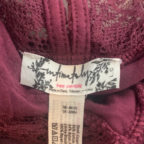 FREE PEOPLE INTIMATELY She’s got it slip dress burgundy lingerie inspired large - Picture 7 of 8